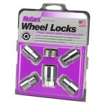 Chrome Regular Shank Wheel Lock Set (7/16-20 Thread Size) - Set of 4 Locks, 4 Washers and 1 Key