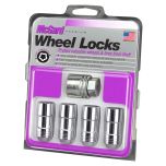 Chrome Cone Seat Wheel Lock Set (9/16-18 Thread Size) - Set of 4 Locks and 1 Key