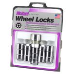 Chrome Cone Seat Wheel Lock Set (M14 x 1.5 Thread Size) - Set of 5 Locks and 1 Key