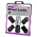 Black Cone Seat Wheel Lock Set (M14 x 1.5 Thread Size) - Set of 5 Locks and 1 Key