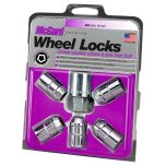 Chrome Cone Seat Wheel Lock Set (1/2-20 Thread Size) - Set of 5 Locks and 1 Key