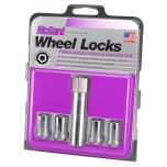 Chrome Tuner Style Cone Seat Wheel Lock Set (M12 x 1.25 Thread Size) - Set of 4 Locks and 1 Key