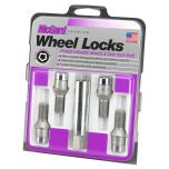 Chrome Tuner Bolt Style Cone Seat Wheel Lock Set (M14 x 1.5 Thread Size) - Set of 4 Locks and 1 Key