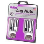 Chrome Extra Long 1.365 Shank Style Lug Nut Set (1/2-20 Thread Size) - Set of 4 Lug Nuts and 4 Washers