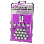 Chrome Cone Seat Wheel Installation Kit for 5 Lug Vehicles (M12 x 1.5 Thread Size); Set of 16 Lug Nuts, 4 Wheel Locks &amp; 1 Key