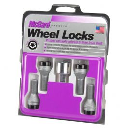 McGard Wheel Locks M14 P1.5 60°テーパー　首下28 Black Bolt Style Cone Seat Wheel Lock Set (M14 x 1.5) - Set of 4