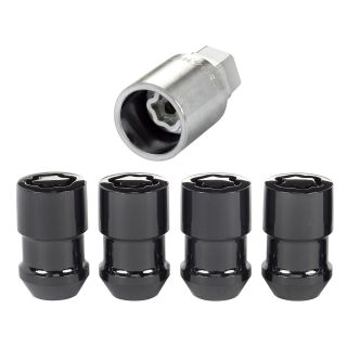 Black Cone Seat Wheel Lock Set (M12 x 1.5 Thread Size) - Set of 4