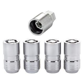 Chrome Cone Seat Wheel Lock Set (M14 x 1.5 Thread Size) - Set of 4