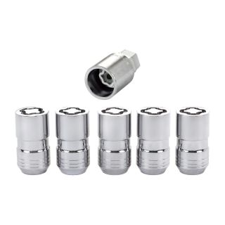 Chrome Cone Seat Wheel Lock Set (M14 x 1.5 Thread Size) - Set of 5