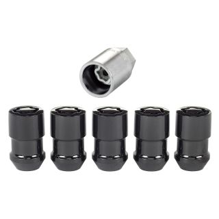 Black Wheel Lock Set (M12 x 1.5 Thread Size) - Set of 5 Locks and