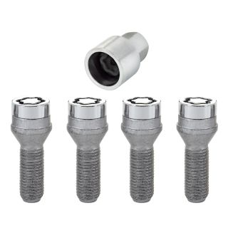 Chrome Bolt Style Cone Seat Wheel Lock Set (M14 x 1.5) - Set of 4