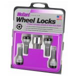 Black Bolt Style Cone Seat Wheel Lock Set (M12 x 1.5) - Set of 4 Locks and 1 Key