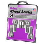 Chrome Bolt Style Cone Seat Wheel Lock Set (M12 x 1.25 Thread Size) - Set of 4 Locks and 1 Key