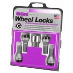 Black Bolt Style Cone Seat Wheel Lock Set (M12 x 1.25) - Set of 4 Locks and 1 Key