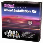 Chrome Cone Seat Wheel Installation Kit for 4 Lug Vehicles (M12 x 1.5 Thread Size); Set of 12 Lug Nuts, 4 Wheel Locks, 1 Key &amp; 1 Key Storage Pouch