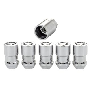 Chrome Cone Seat Wheel Lock Set (M12 x 1.5 Thread Size) - Set of 5