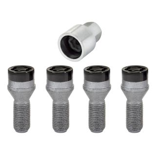 Black Bolt Style Cone Seat Wheel Lock Set (M14 x 1.25) - Set of 4