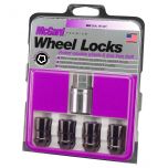 Black Cone Seat Wheel Lock Set (M12 x 1.5 Thread Size) - Set of 4 Locks and 1 Key