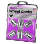 Chrome Cone Seat Wheel Lock Set (M12 x 1.5 Thread Size) - Set of 5 Locks and 1 Key