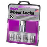 Chrome Cone Seat Wheel Lock Set (M12 x 1.25 Thread Size) - Set of 4 Locks and 1 Key