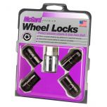 Black Cone Seat Wheel Lock Set (M14 x 1.5 Thread Size) - Set of 4 Locks and 1 Key