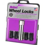 Black Tuner Style Cone Seat Wheel Lock Set (M12 x 1.25 Thread Size) - Set of 4 Locks and 1 Key