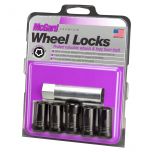 Black Tuner Style Cone Seat Wheel Lock Set (M14 x 1.5 Thread Size) - Set of 5 Locks and 1 Key