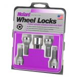 Chrome Bolt Style Cone Seat Wheel Lock Set (M12 x 1.75 Thread Size) - Set of 4 Locks and 1 Key