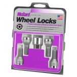 Chrome Bolt Style Cone Seat Wheel Lock Set (M12 x 1.25 Thread Size) - Set of 4 Locks and 1 Key