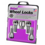 Black Bolt Style Cone Seat Wheel Lock Set (M12 x 1.25 Thread Size) - Set of 4 Locks and 1 Key