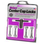 Center Cap and Wire Basket Locks (M8 x 1.25 Thread Size); Set of 4 Locks and 1 Key